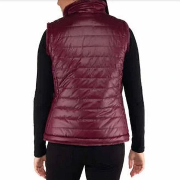 Nicole Miller Wine Reversible Vest Puffer Faux Fur 3x - Picture 5 of 15